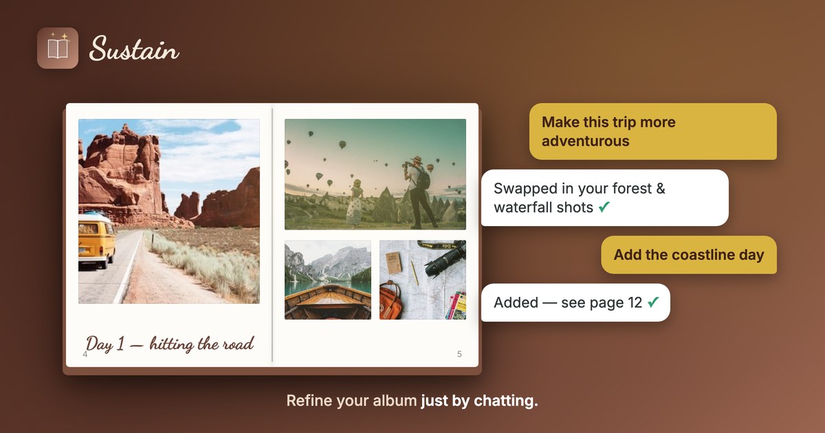 Sustain — AI Photo Album Maker